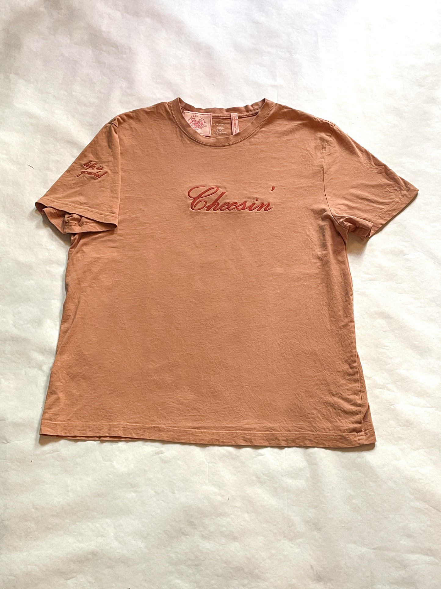 Cheesin' Tee - Soft Coral - Large