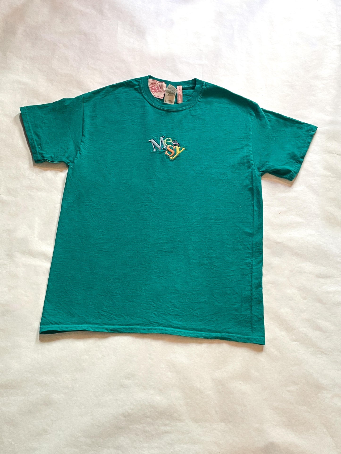 Messy Teal T-Shirt - Medium